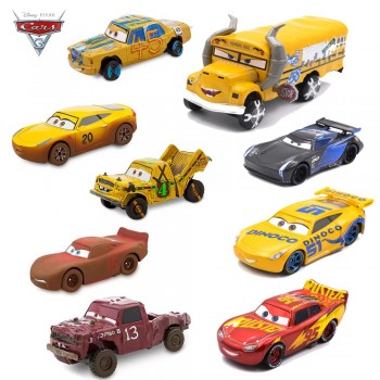 Disney Pixar Cars 3 Metal Crazy Crashed Party Lightning McQueen Car Toys  Dinoco Cruz Ramirez Mater Toy Car Gift For Children