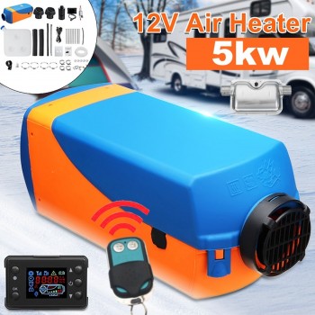 12V 5KW Air Diesels Heater Parking Air Heater 5000W With Remote LCD Digital Display for Boat Motorhome Trailer Silencer For Free