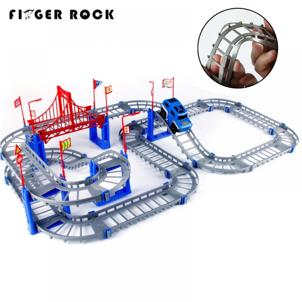 Magical 5.5cm Railway Road Track Car Toys DIY Electric Flash Light Car Train Model Educational Assembly Rail Tracks Toy For Kid