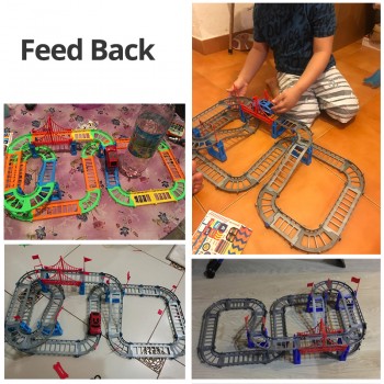 Magical 5.5cm Railway Road Track Car Toys DIY Electric Flash Light Car Train Model Educational Assembly Rail Tracks Toy For Kid