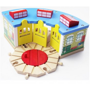 EDWONE  All Kinds Train Garage Air Staion Wood Track  Beech Wooden Railway Train Track TOY Accessories fit for Thomas Biro