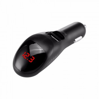 2 in 1 Air Purifier Ionizer Air Cleaner Dust Smoke Car Negative Ions PM2.5 Eliminator Remover Dual USB Charger with Voltmeter