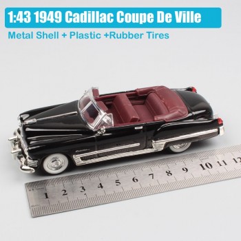 Children 1:43 Scale small road signature 1949 Cadillac DeVille Coupe convertible car vehicle metal diecast model toy collections