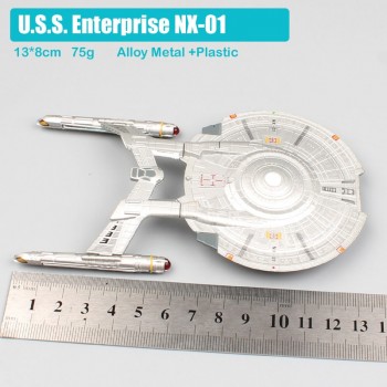 13cm Star Trek U.S.S. Enterprise NCC-1701-D starship spacecraft aircraft Klingon Bird of Prey Romulans Warbird diecast model Toy