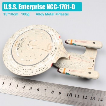 13cm Star Trek U.S.S. Enterprise NCC-1701-D starship spacecraft aircraft Klingon Bird of Prey Romulans Warbird diecast model Toy