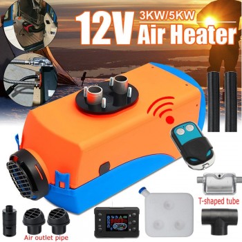 Free Silencer 3KW/5KW 12V Parking Heater with Remote Controller for LCD Switch Heating Machine Camping Home Bus Car Truck