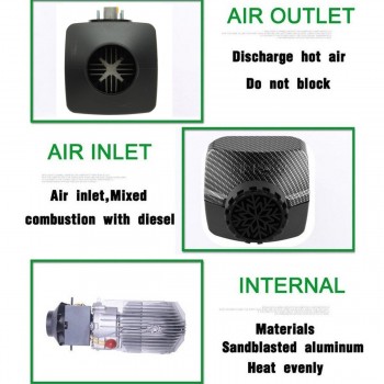 Free Silencer 3KW/5KW 12V Parking Heater with Remote Controller for LCD Switch Heating Machine Camping Home Bus Car Truck