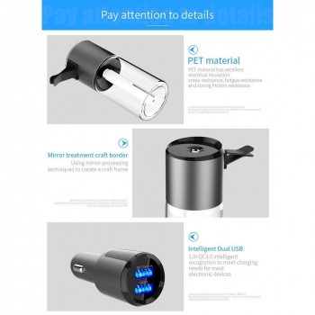 For BC 35b 2 Generation Mini Usb Air Spray Aromatherapy Car Humidifier Dual USB Charger Standby To Protect From Dry Heating