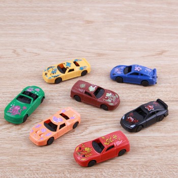 5pcs/set Creative Kids Mini Car Toy Cute Plastic Colorful Q Version Gliding Mini Toys for Children Birthday Gift Random Color