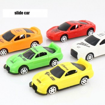 5pcs/set Creative Kids Mini Car Toy Cute Plastic Colorful Q Version Gliding Mini Toys for Children Birthday Gift Random Color