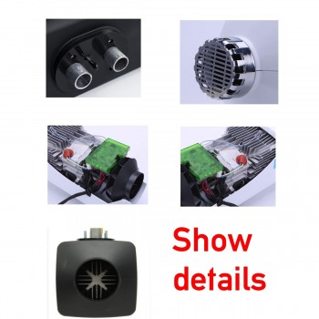 Car Heater 2KW 12V Air Diesels Heater Parking Heater LCD Knob Switch + Silencer +Remote Control for RV, Motorhome Trailer, Truck