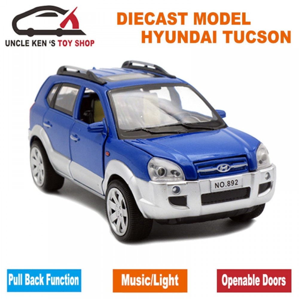 Brand New Hyundai Old Tucson Scale Diecast Model Cars, Metal Toys Gift for Children With Openable Door/Pull Back Function