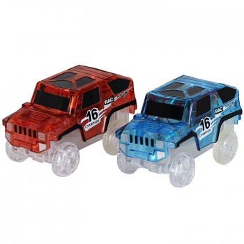 LED Car With 5 Flashing Lights Miraculous Plastic Race Electronics Children Racing Glows Track DIY Puzzle Roller Coaster Toys