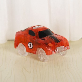 LED Car With 5 Flashing Lights Miraculous Plastic Race Electronics Children Racing Glows Track DIY Puzzle Roller Coaster Toys