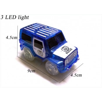 LED Car With 5 Flashing Lights Miraculous Plastic Race Electronics Children Racing Glows Track DIY Puzzle Roller Coaster Toys