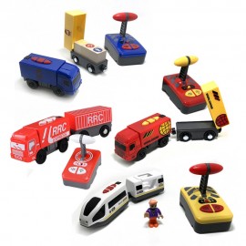 X15  Remote control electric magnetic link compatible Thomas wooden track white  train and red worldwide train and blue train