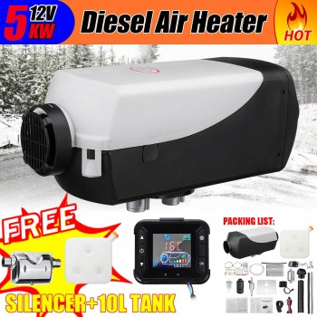 Car Heater 5KW 12V Air Diesels Heater Parking Heater With Remote Control LCD Monitor for RV Motorhome Trailer Trucks Boats