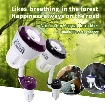 Car 12V Car Humidifier Car Steam Air Purifier Freshener Aroma Diffuser Essential Mist Maker Fogger with Car USB Charger