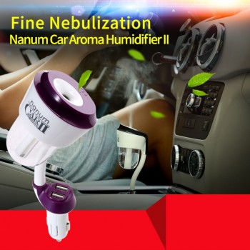 Car 12V Car Humidifier Car Steam Air Purifier Freshener Aroma Diffuser Essential Mist Maker Fogger with Car USB Charger