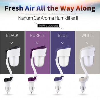 Car 12V Car Humidifier Car Steam Air Purifier Freshener Aroma Diffuser Essential Mist Maker Fogger with Car USB Charger