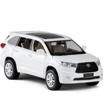 1:32 TOYOTA Highlander Diecast Alloy Car Model Toy High Simulation Metal SUV Model 6 Doors Can Be Opened Gift For Kids Christmas