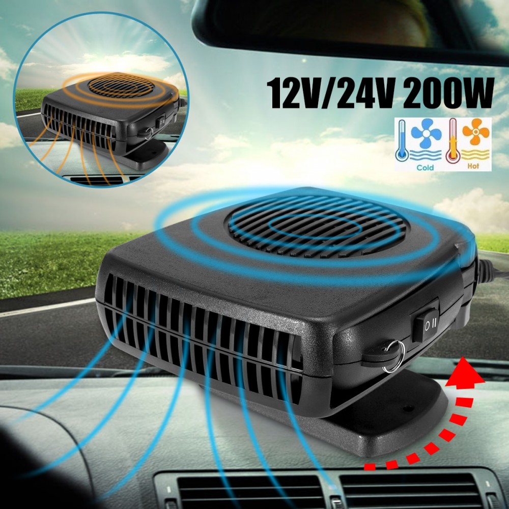 12V/24V 150-200W New 10 Grip Car Heater Air Cooler Fan Windscreen Demister Defroster Auto Heating Cooling Window Driving Protabl