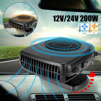 12V/24V 150-200W New 10 Grip Car Heater Air Cooler Fan Windscreen Demister Defroster Auto Heating Cooling Window Driving Protabl