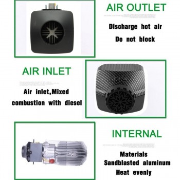 12V 5KW Car Parking Air Diesels Fuel Heater LCD Switch 5000W Car Heater for RV Boats Motorhome Trucks Trailer +Remote + Silencer