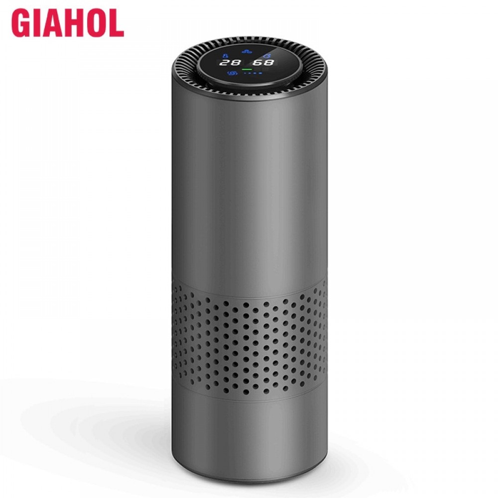 HEPA Car Air Purifier PM2.5 Filter Mute Air Ionizer with Gesture Control Car Purifier Air Cleaner great for Car Office Home Gray
