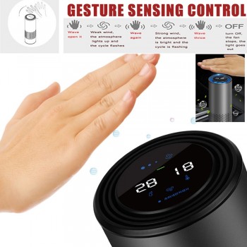HEPA Car Air Purifier PM2.5 Filter Mute Air Ionizer with Gesture Control Car Purifier Air Cleaner great for Car Office Home Gray