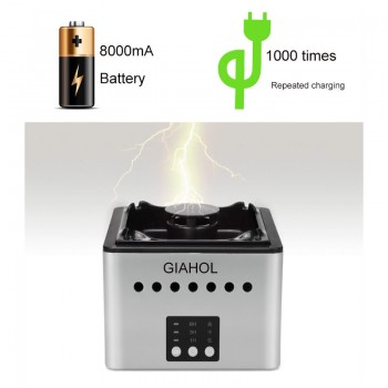 GIAHOL 8000mAH Battery Operated Ceramic Negative ion Ashtray Air Purifier With 4 Cigars Holder Ash Slot Remove Second Hand Smoke
