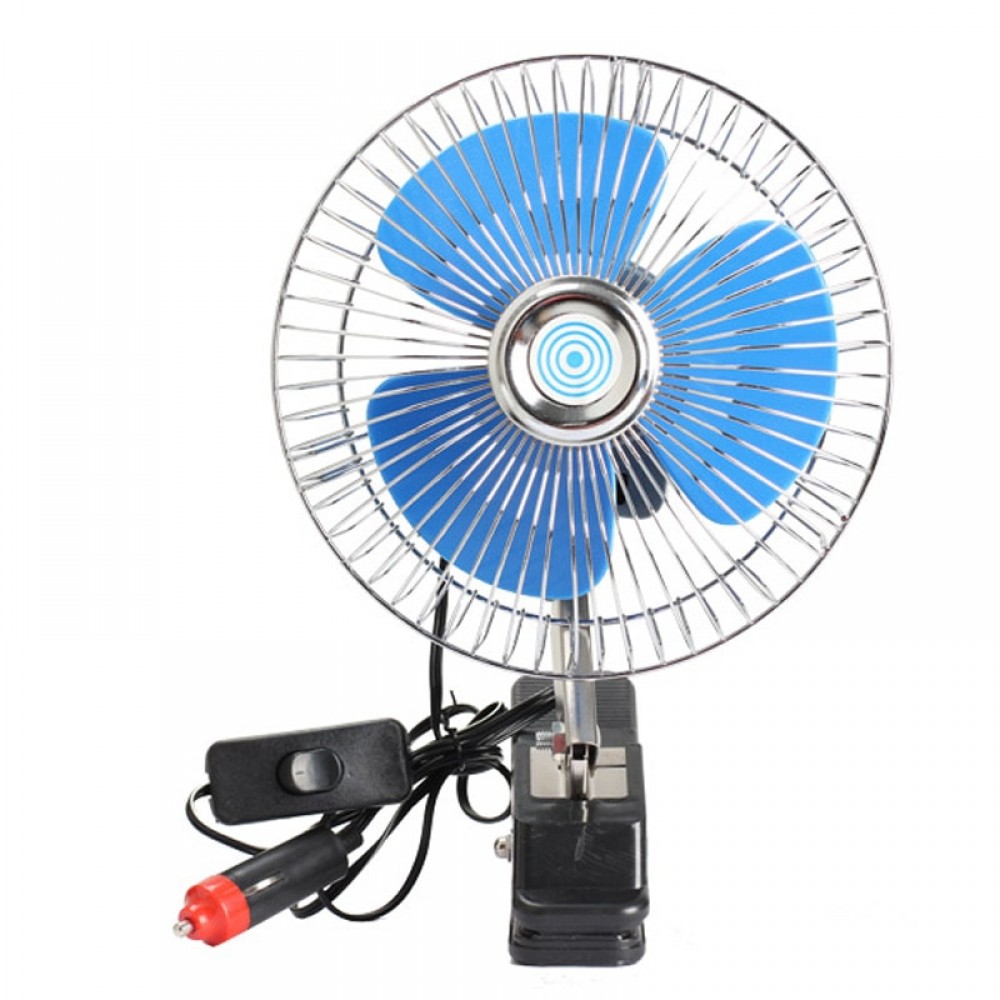 12V Mini Electric Car Fan Cooling Low Noise Summer Car Air Conditioner Fan Portable Vehicle Auto Truck Oscillating Fan