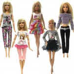 NK 5 Pcs Handmade fashion clothes For Barbie Doll dress baby girl birthday new year present for kids