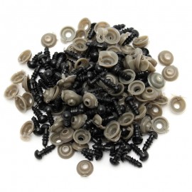 100PCs Black Plastic Doll Eyes Safety Eyes For Teddy Bear Stuffed Toys Snap Animal Scrapbooking Puppet Dolls Craft Eyes For Toys