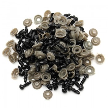 100PCs Black Plastic Doll Eyes Safety Eyes For Teddy Bear Stuffed Toys Snap Animal Scrapbooking Puppet Dolls Craft Eyes For Toys