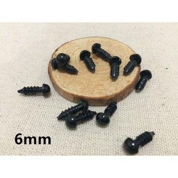 100PCs Black Plastic Doll Eyes Safety Eyes For Teddy Bear Stuffed Toys Snap Animal Scrapbooking Puppet Dolls Craft Eyes For Toys