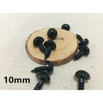 100PCs Black Plastic Doll Eyes Safety Eyes For Teddy Bear Stuffed Toys Snap Animal Scrapbooking Puppet Dolls Craft Eyes For Toys