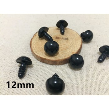 100PCs Black Plastic Doll Eyes Safety Eyes For Teddy Bear Stuffed Toys Snap Animal Scrapbooking Puppet Dolls Craft Eyes For Toys