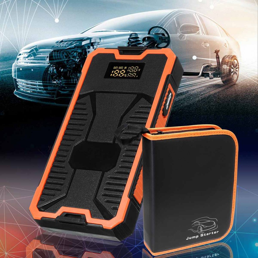 89800mAh 12V LCD Portable Car Jump Starter Power Supply Battery Booster Power Bank 2A Fast Charger 2 USB Output UK/US/EU Plug