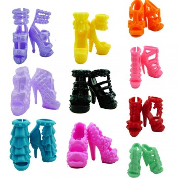 Option 10 Pairs Shoes / Shoe Cabinet White Rack Storage Princess Dollhouse Clothes Dress Accessories Furniture for Barbie Doll