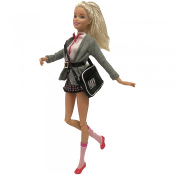 NK One Set Doll Dress Fashion Uniforms Cool Winter Clothing Super Model Coat For Barbie Doll Accessories Girl Gift Toys  A1JJ