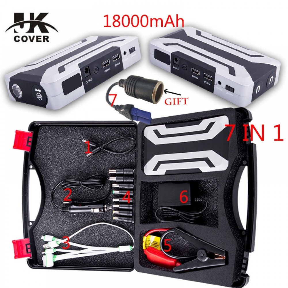 Multi-function 18000mAh Car Jump Starter 1200A Portable Starting Device Booster Power Bank 12V Car Charger Car Battery Buster