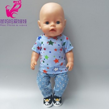 clothes for doll 43cm born baby doll dress gold color mickey bow headband for 18 inch girl dolls clothes set cartoon dress