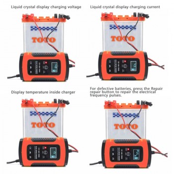 Auto Car Intelligent Battery Charger DC 12V 5A Pulse Repair Truck Storage EU/ US Plug With LCD Display High Quality Free postage