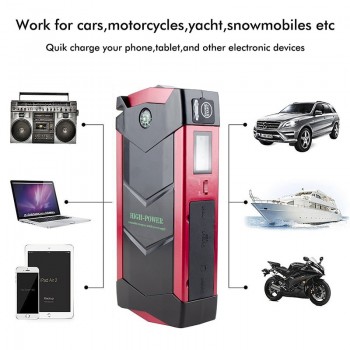 HAMBAR 68000mWh Car Battery Jump Starter Smart Emergency Starting Device 600A Peak Power Bank Car Charger Car Booster EU Plug