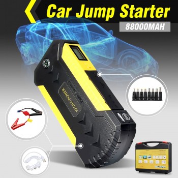 Multifunction Jump Starter 88000mAh 12V 4USB 600A Portable Car Battery Emergency Charger Power Bank Booster Starting Device