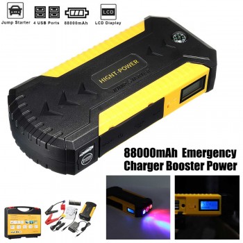 Multifunction Jump Starter 88000mAh 12V 4USB 600A Portable Car Battery Emergency Charger Power Bank Booster Starting Device
