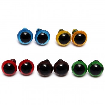 Wholesale 100 Pcs/50 Pairs 5 Colors-Mix 8mm Plastic Safety Eyes Box for Teddy Bear Stuffed Toy Snap Animal Puppet Doll Craft DIY