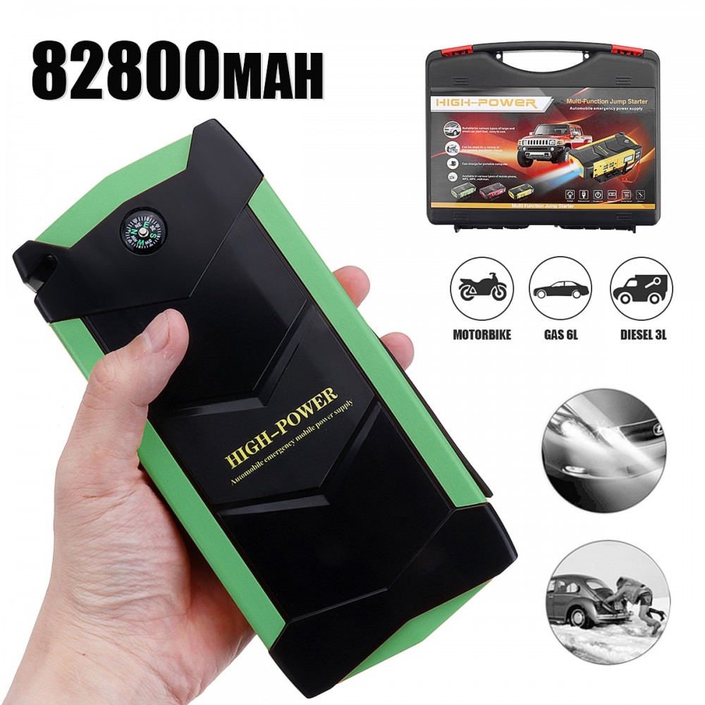 12V 82800mAh 4USB High Power Car Jump Starter Battery Charger Starting Car Booster Power Bank Tool Kit For Auto Starting Device