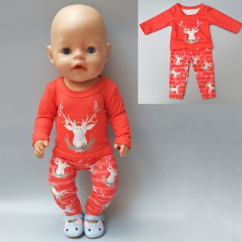 For 43cm born baby dolls clothes lastic shirt lace dress for 18 baby doll clothes pants for 18 inch girl doll baby gifts